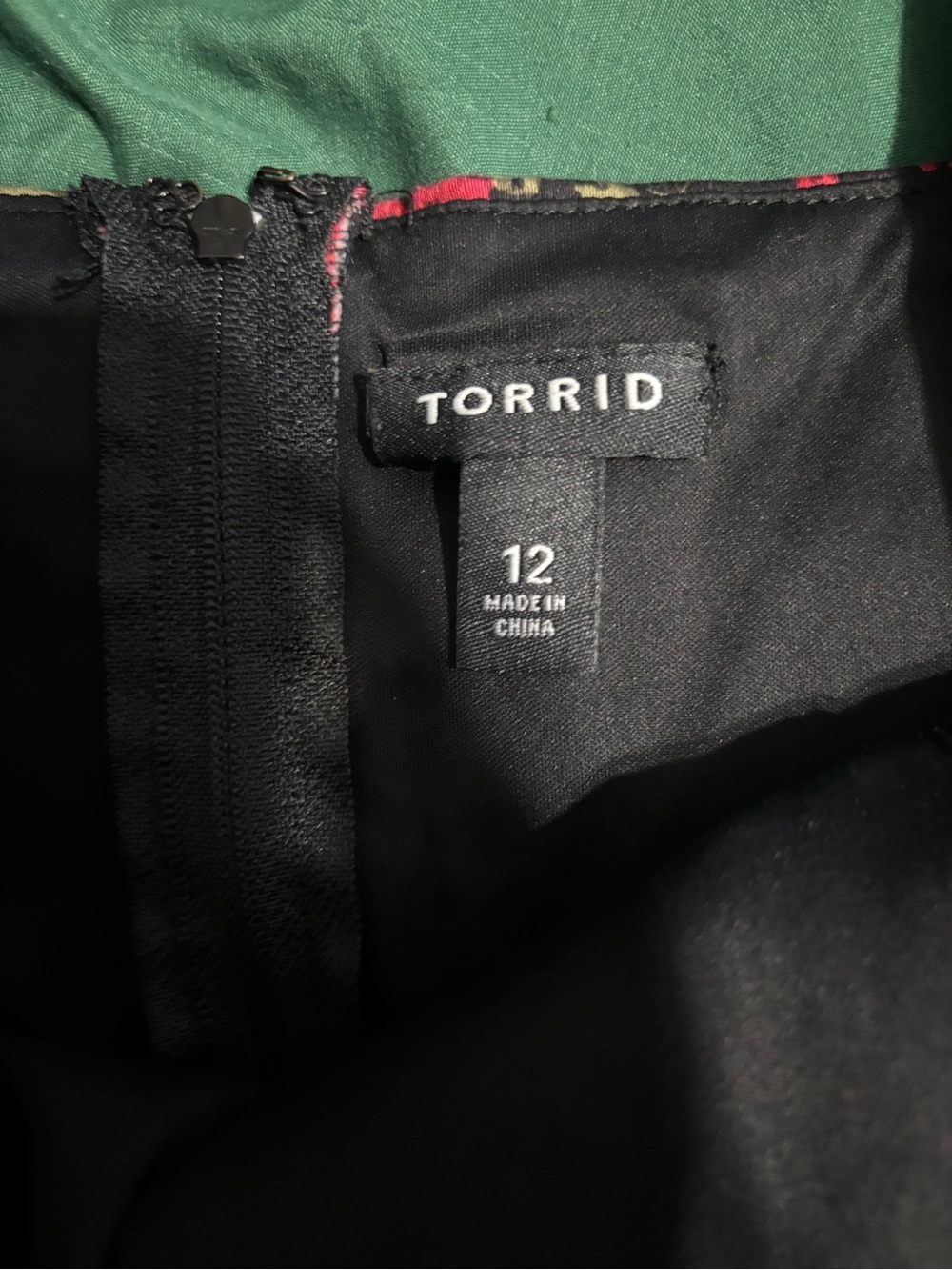 Torrid Black Floral Fit-and-Flare Dress with Red Roses - Picture 7 of 7